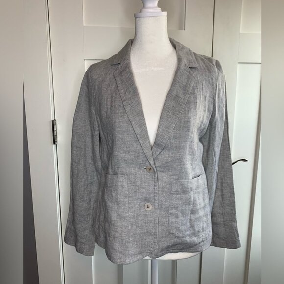 Eileen Fisher Jackets & Blazers - NWT Eileen fisher gray linen Blazer Size XS Petite